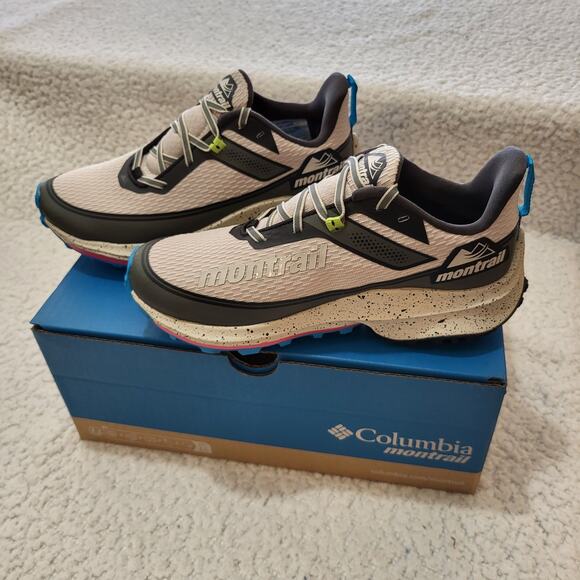 NIB Columbia Women's Montrail Trinity Ag II Dark Stone & Ocean Blue  Size 5 - Picture 3 of 5